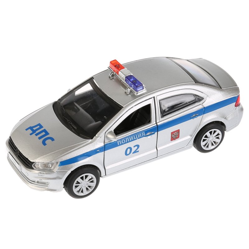 Легковой автомобиль Технопарк Volkswagen Polo полиция (Polo-p) 12 см