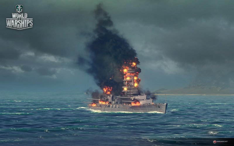 World of Warships тонущий корабль