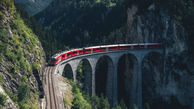 Виадук Ландвассер Швейцария Wallpaper