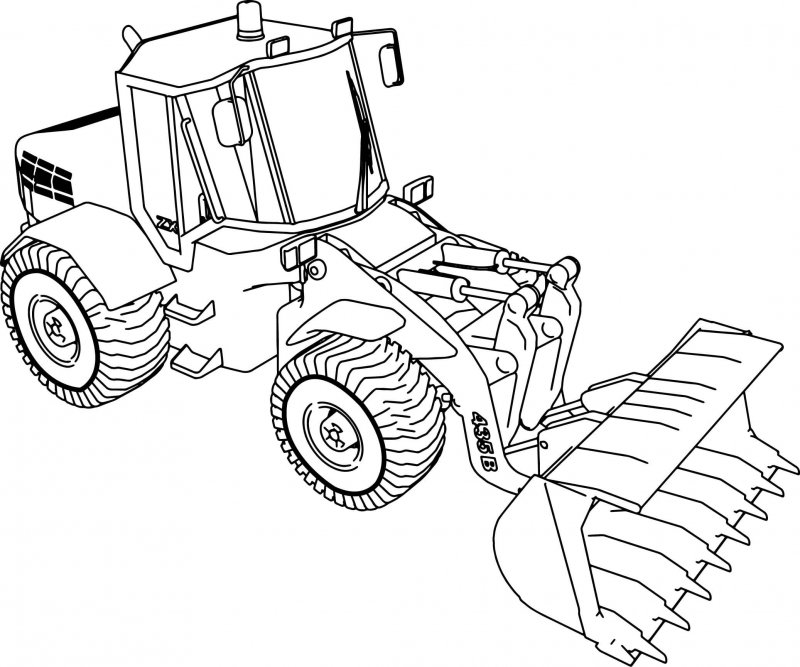 Трактор JCB раскраска
