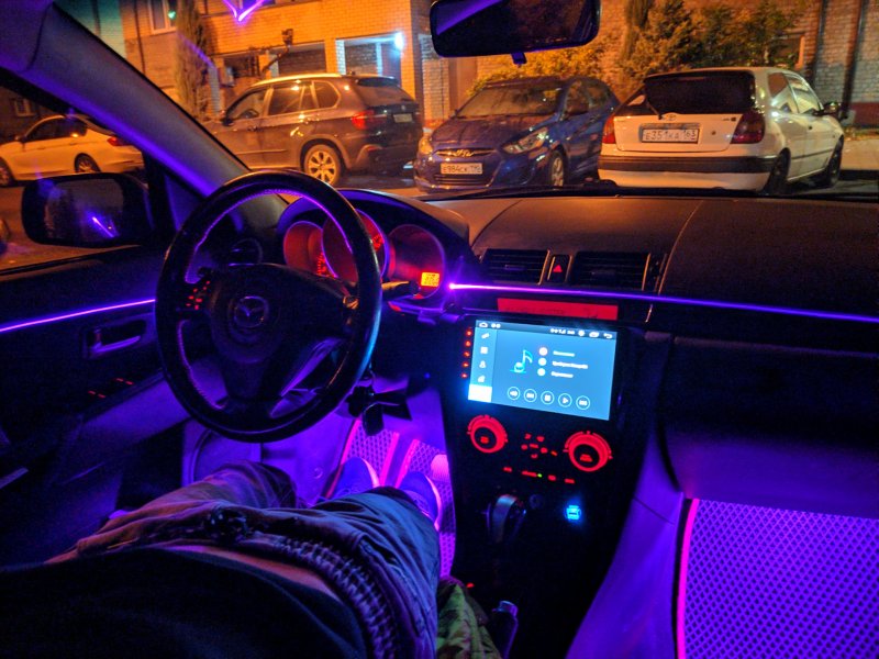 Подсветка салона Мазда 3 2005 год