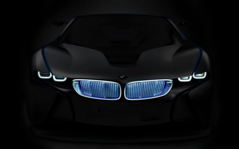 BMW i8 в темноте черная
