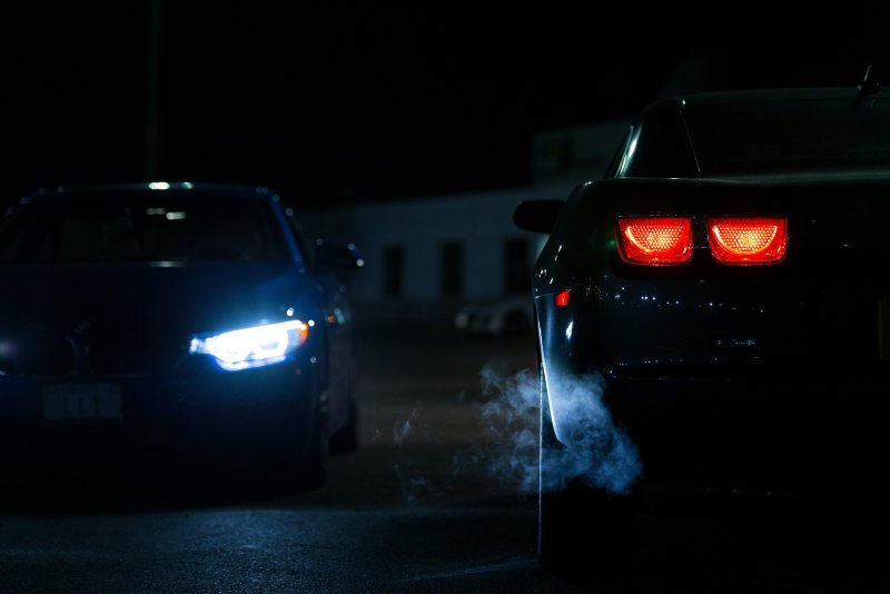 BMW 525 e60 фары ночь