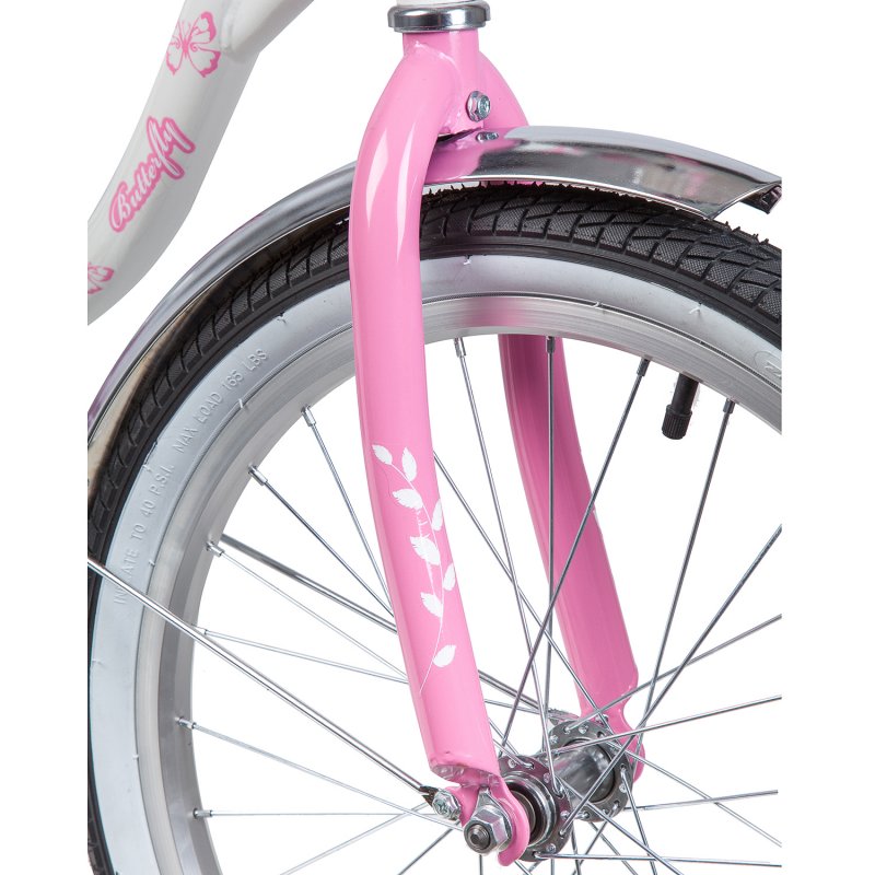 Велосипед Novatrack 20" Butterfly, белый-розовый,