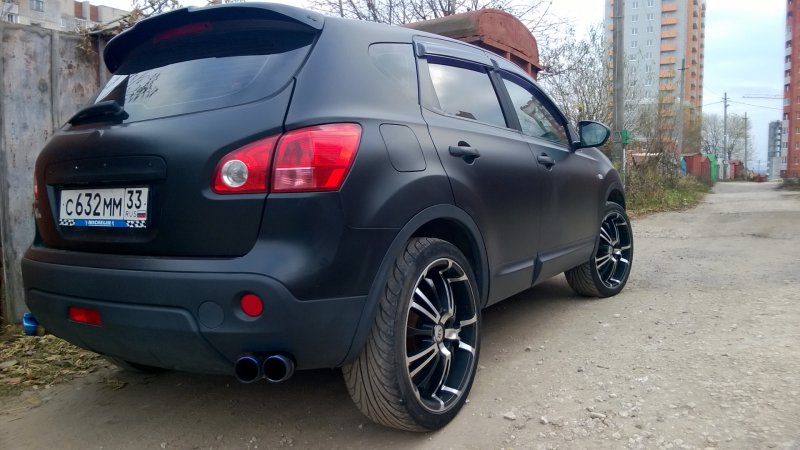 Nissan Qashqai j10 двойной выхлоп