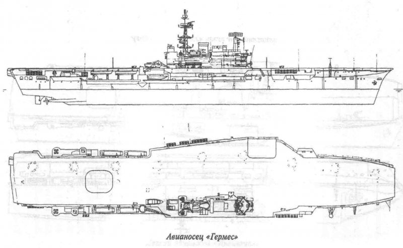 HMS Hermes r12 чертежи