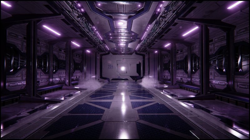 3d коридор космического корабля амонг АС