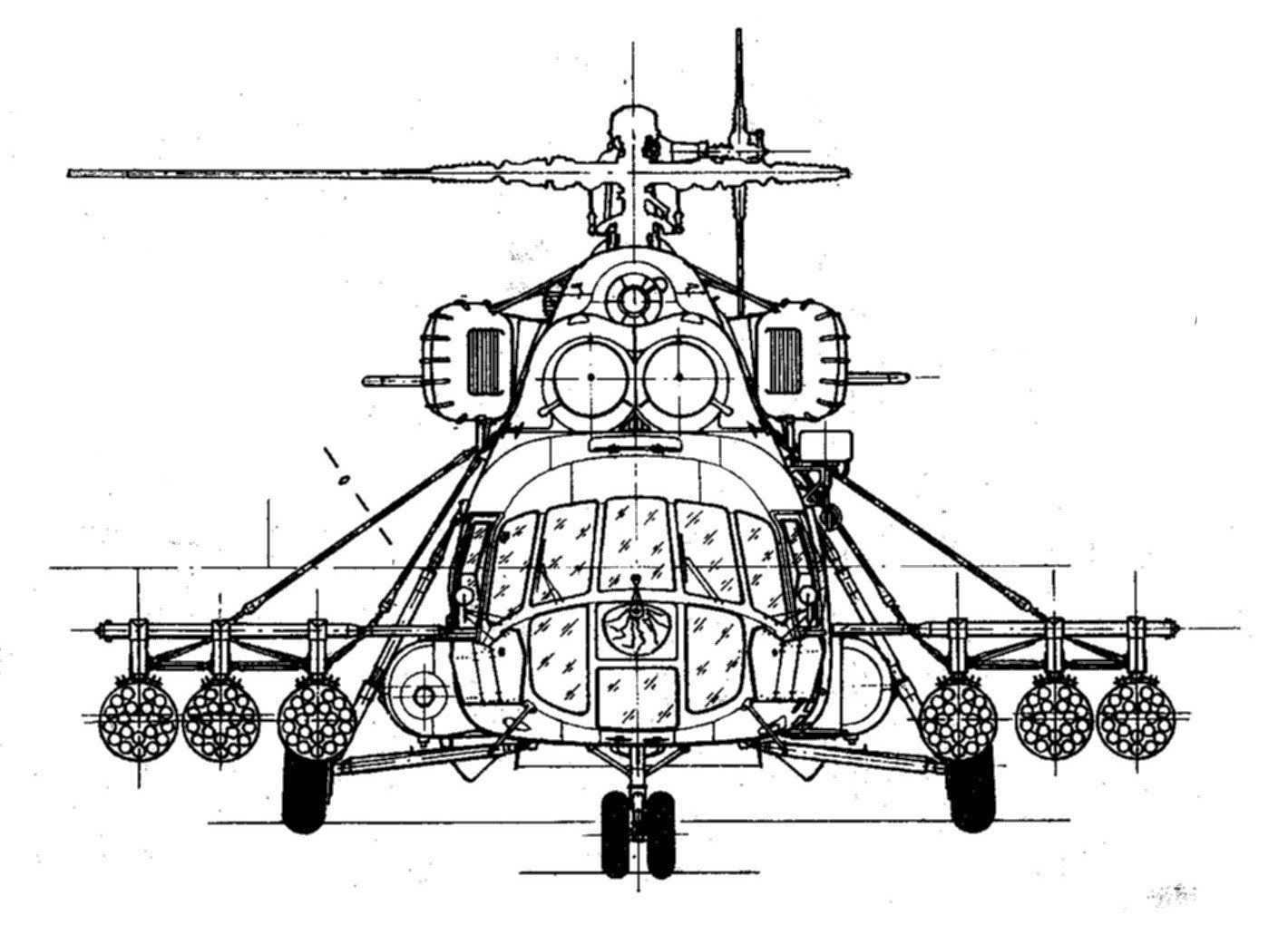 Вертолет ми8 спереди