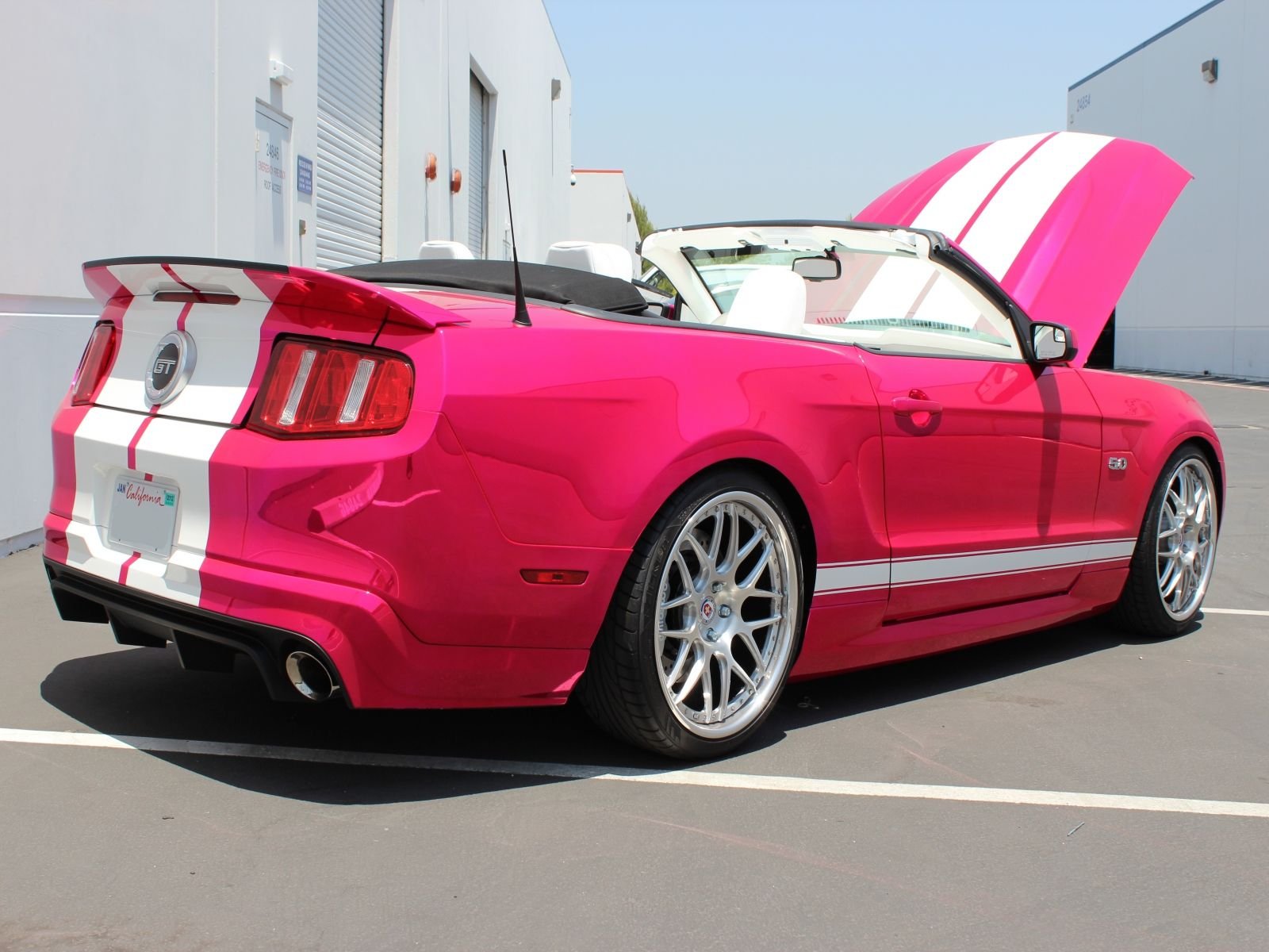 Pink convertible mustang
