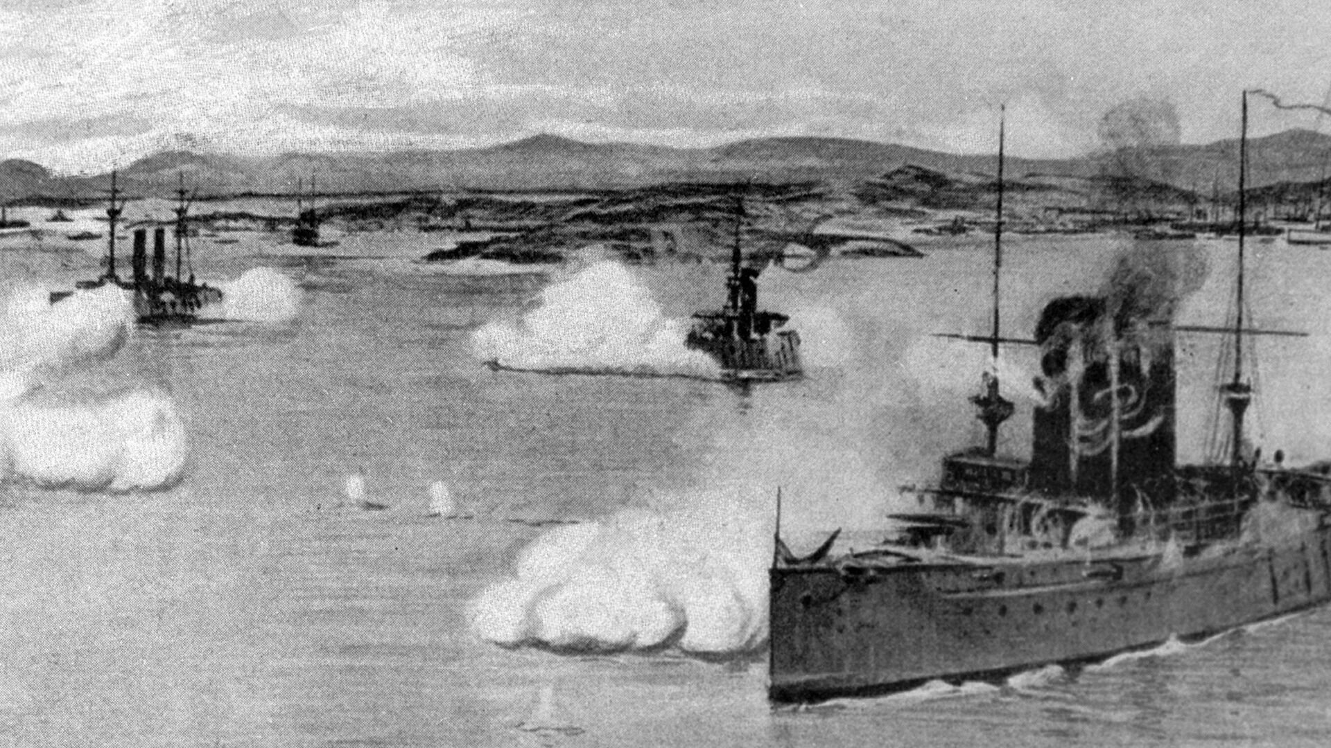 Нападение японцев в чемульпо. 9 Февраля 1904 года Варяг и кореец.