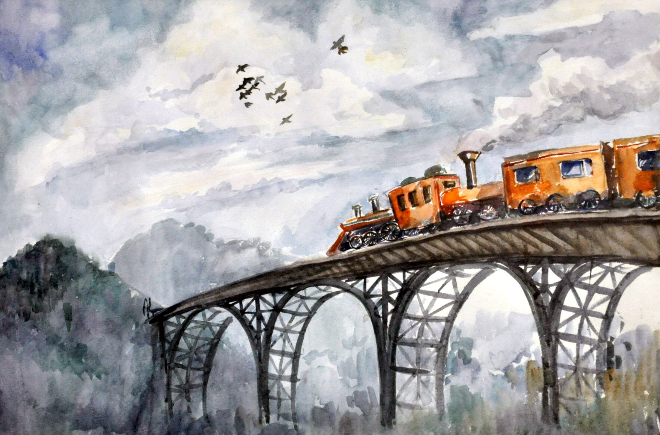 Железная дорога иллюстрация