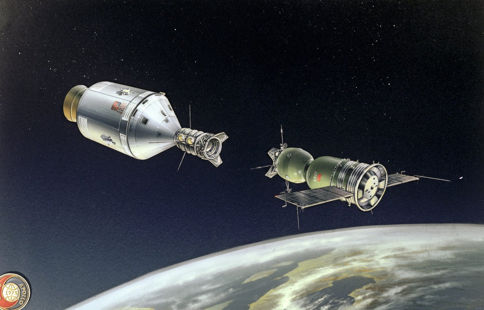 17 июля 1975 года. Союз Аполлон космический корабль. Союз Аполлон 1975. Стыковка космических кораблей Союз и Аполлон. Стыковка космических кораблей Союз 19 и Аполлон.