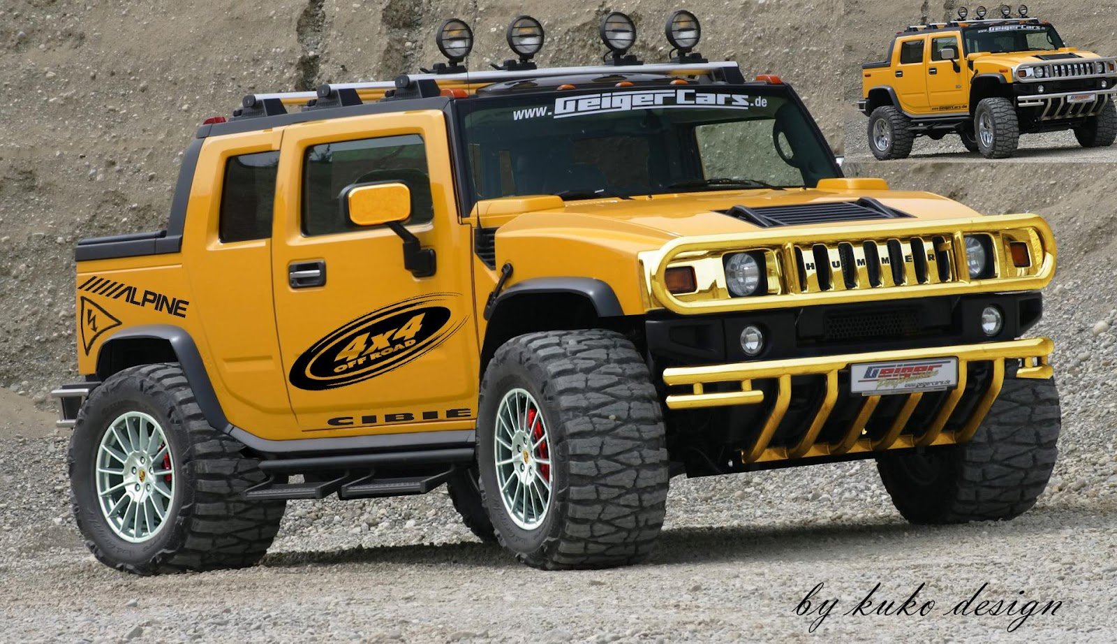 custom yellow hummer h2