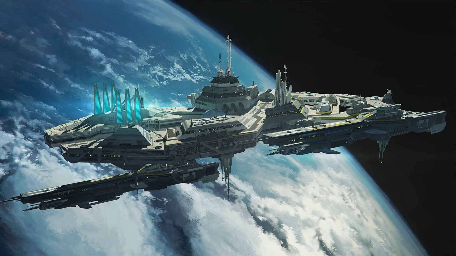 Корабль станция Sci-Fi арт