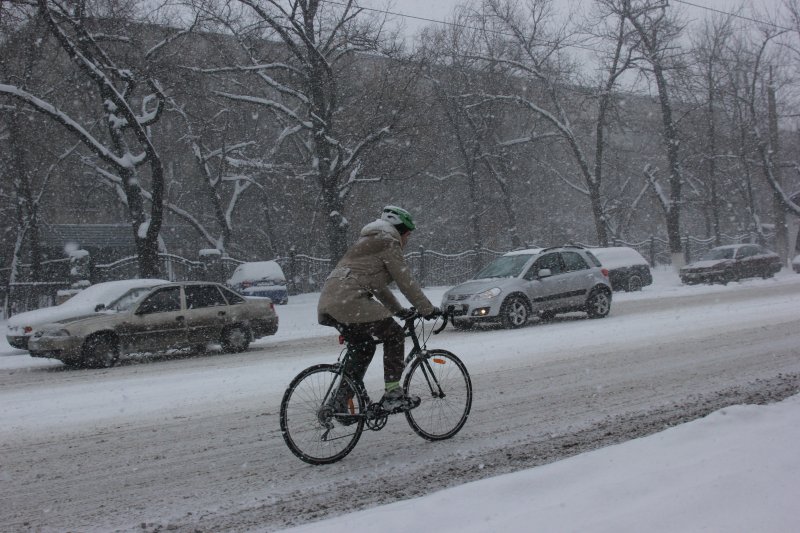 Велосипед замерз