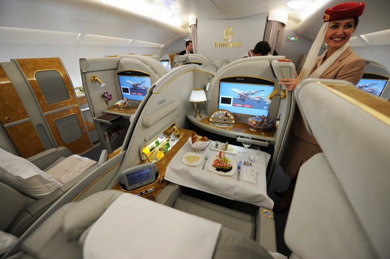 Airbus a380 Emirates первый класс