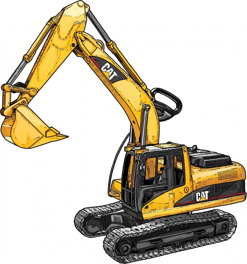 Экскаватор Caterpillar рендер