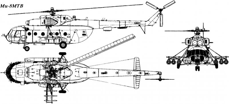 Вертолет ми-8амтш чертеж
