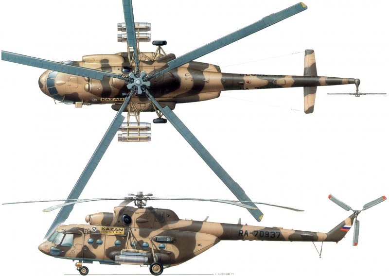 Вертолёт ми-8 сверху