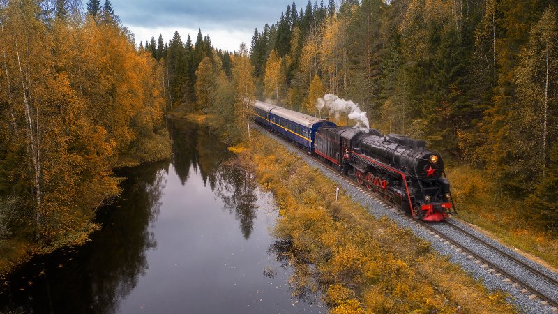 Ретропоезд рускеала фото общего вагона