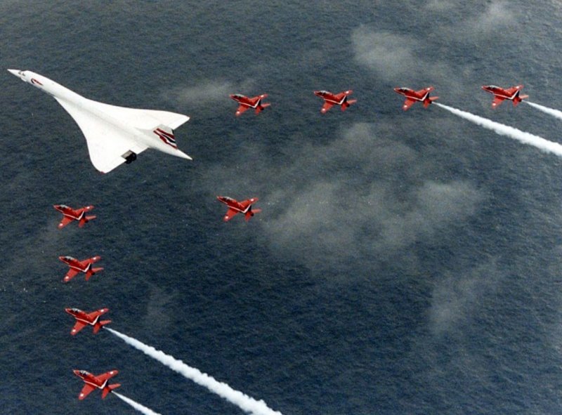 Concorde and Red arrows photod together