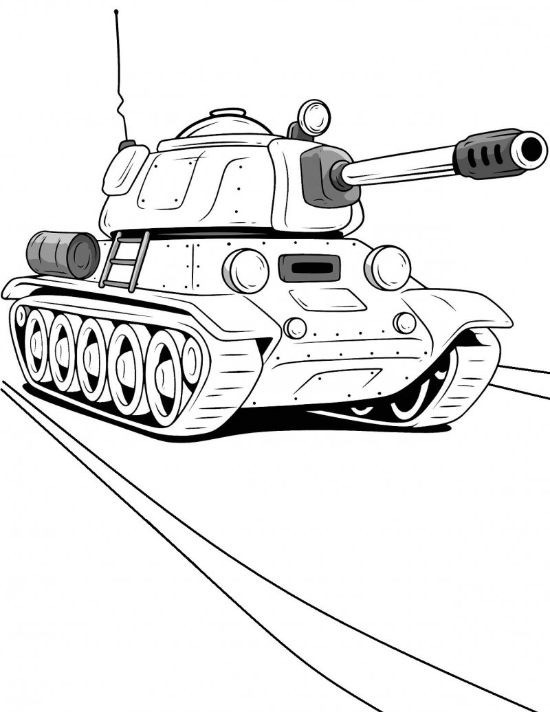 Раскраска танк т34 Военная техника