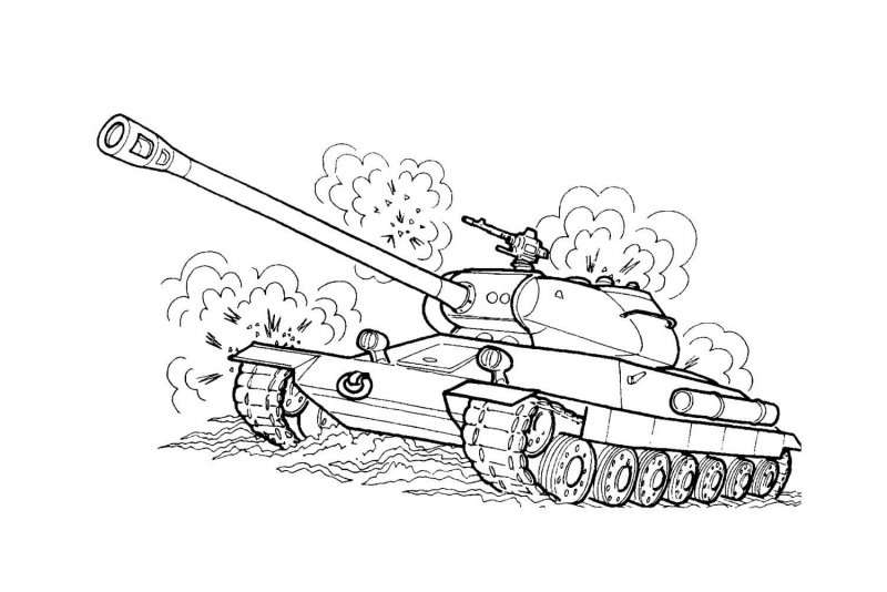 Раскраска танк т34 Военная техника