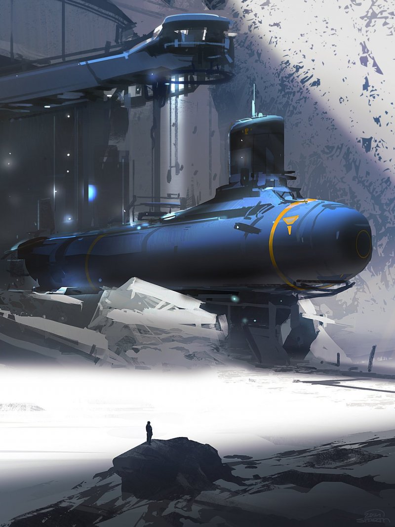 Подводная лодка Sci-Fi Art
