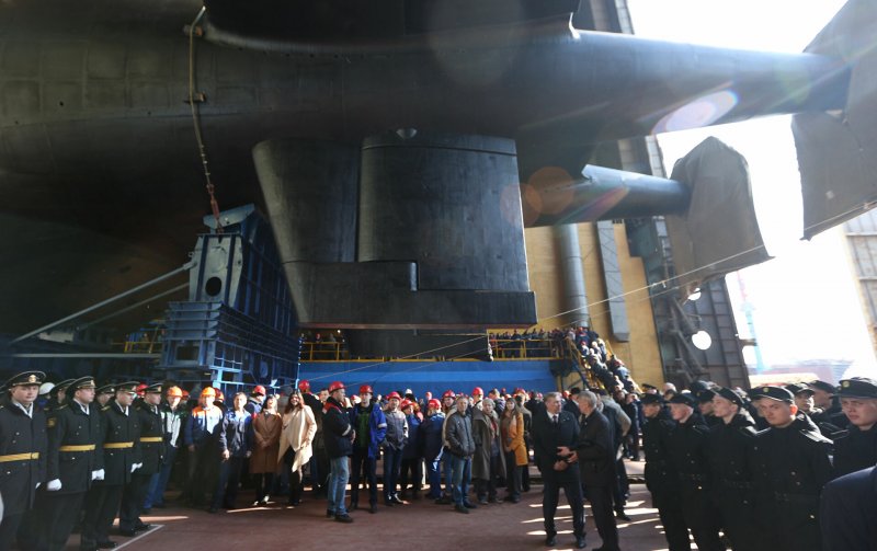 Спуск на воду атомной подлодки «Белгород»