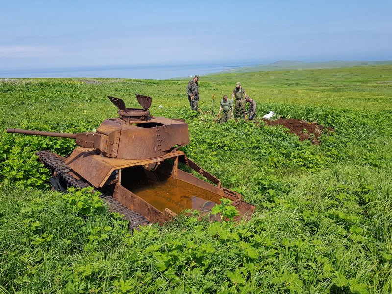 Танки ИС-3 на острове Шикотан