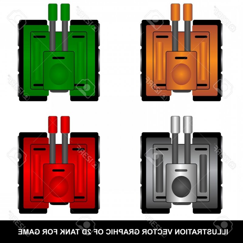 Мультяшный танк вид сверху