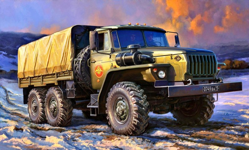 3654 Звезда 1/35 армейский грузовик Урал 4320