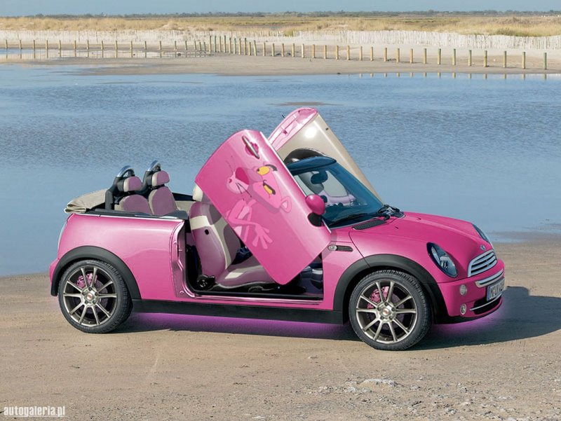 Mini Cooper Cabrio розовый