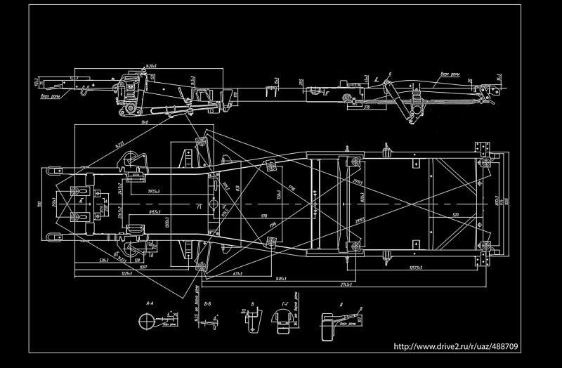 Рама уаз 469 чертеж