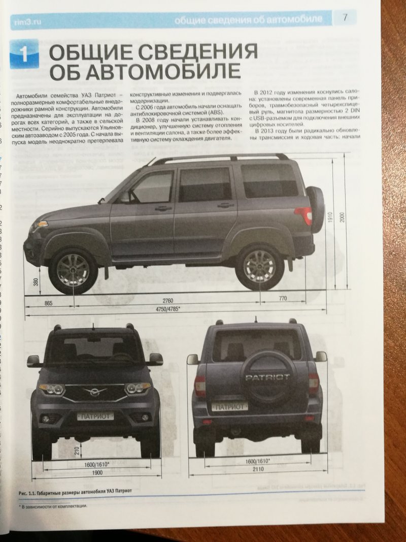 УАЗ 3163 габариты