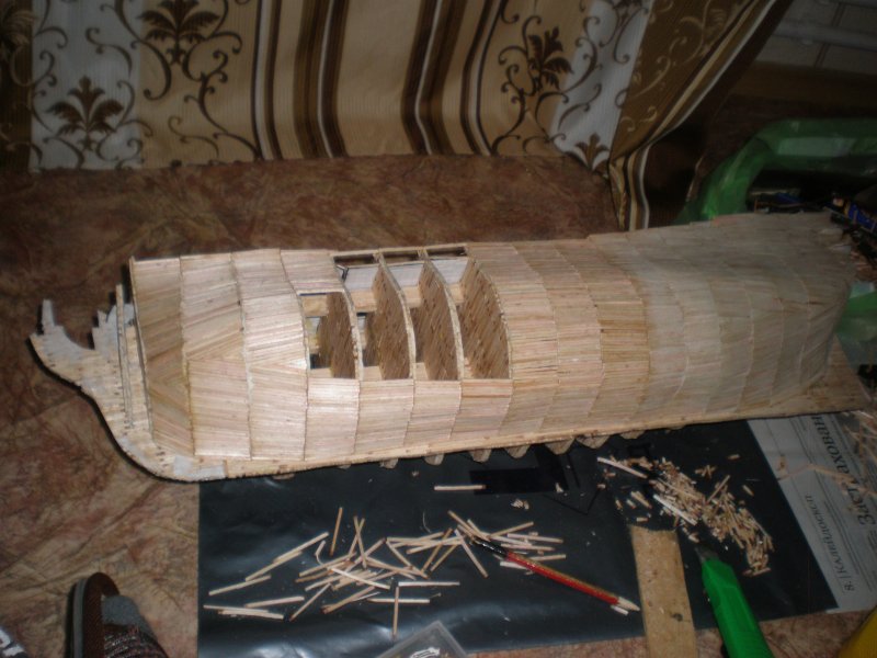 Модель корабля из спичек