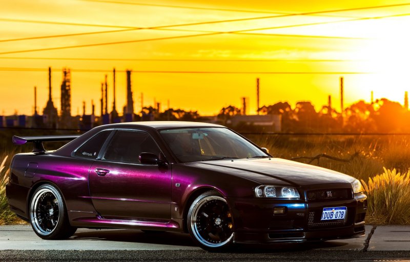 Nissan Skyline GTR r34 фиолетовый