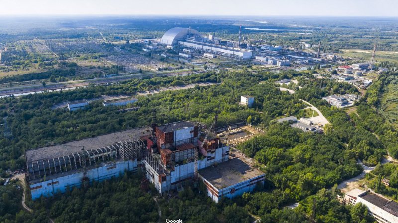Чернобыле съемка с вертолета