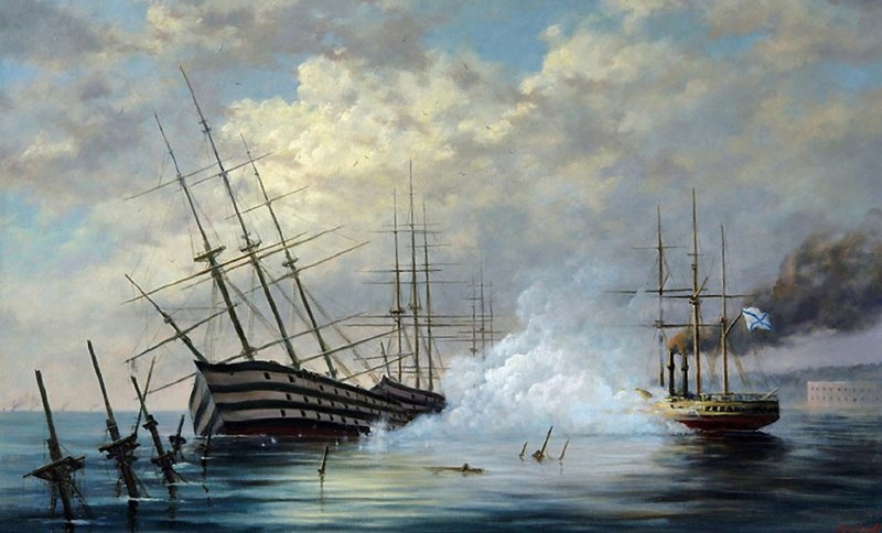 Затопленные корабли в Севастополе 1854