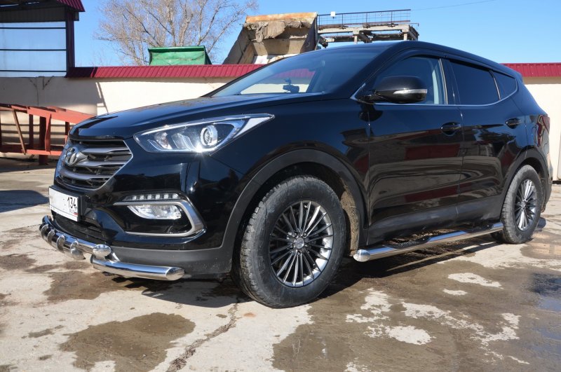 Защита переднего бампера g d60/60 для Hyundai Santa Fe (2016-2018)