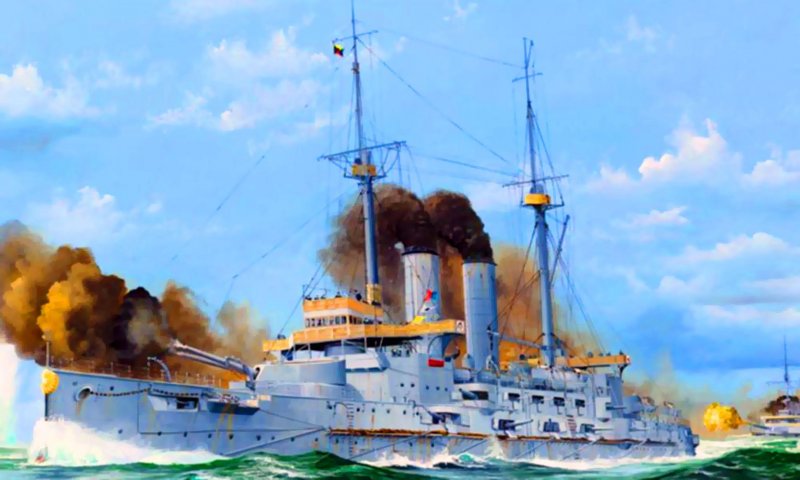 Модель броненосца Микаса 1/200