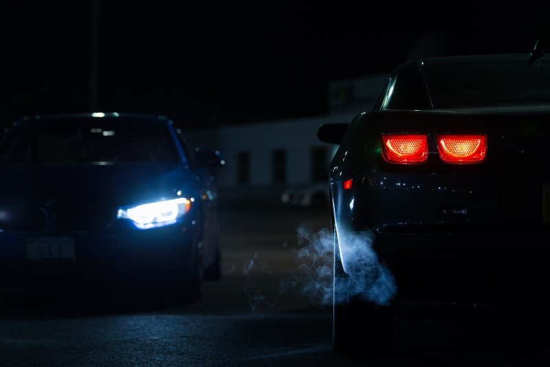 BMW 525 e60 фары ночь