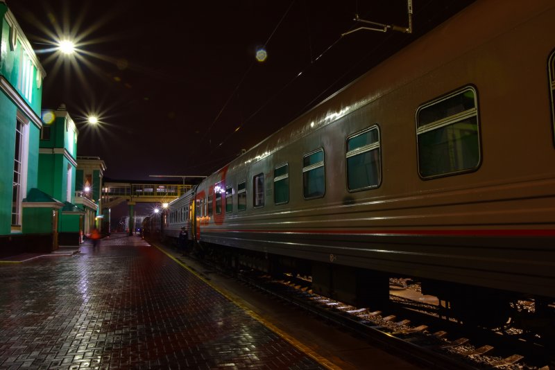 ЖД Омск ночью