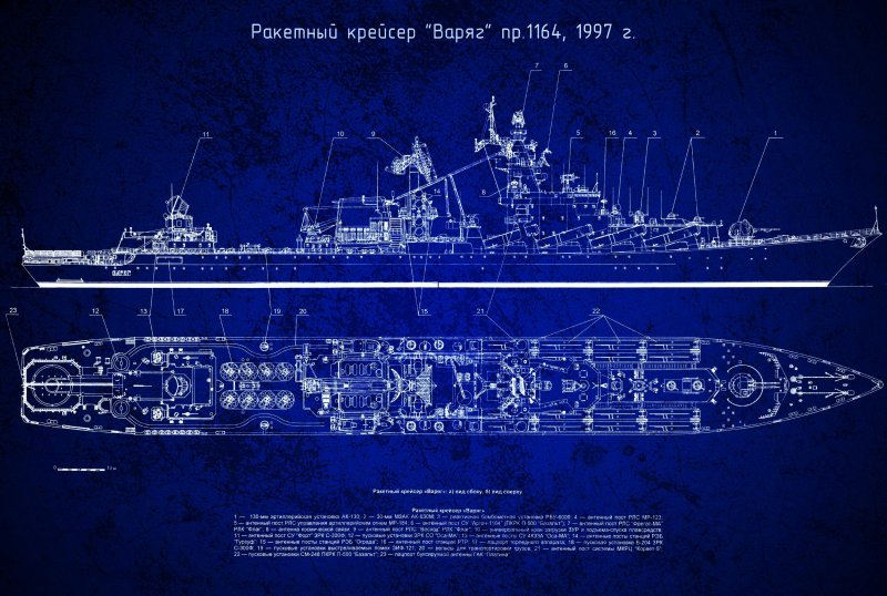 Ракетный крейсер Варяг чертежи