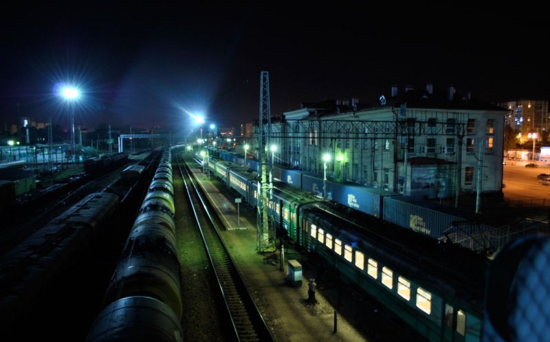 Рязань 1 ЖД ночной