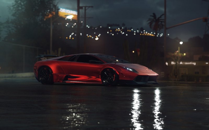 Lamborghini в ночном городе