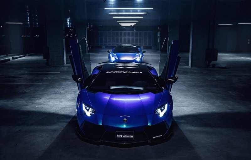 Lamborghini Aventador Blue 4k