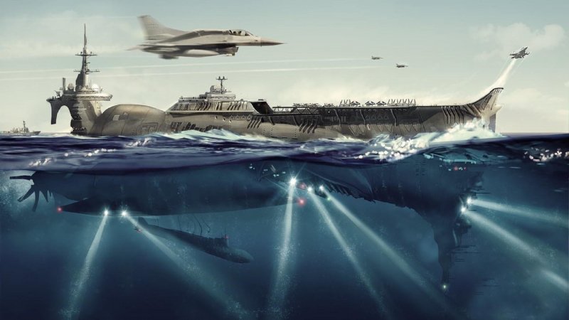 Подводная лодка Sci-Fi Art