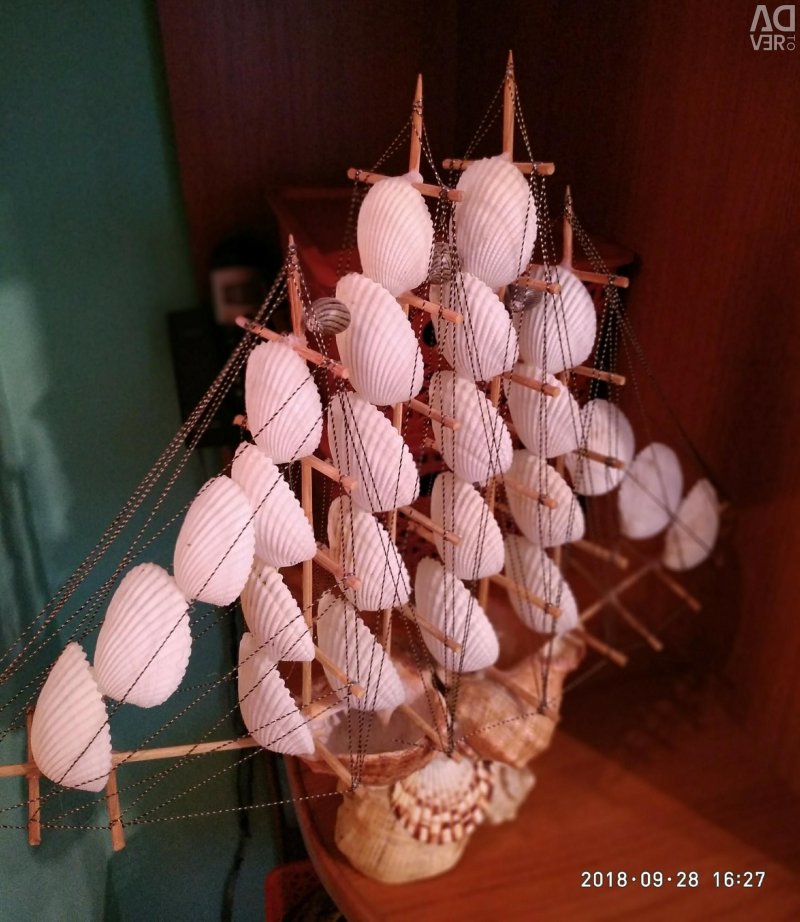 Корабль из ракушек своими руками
