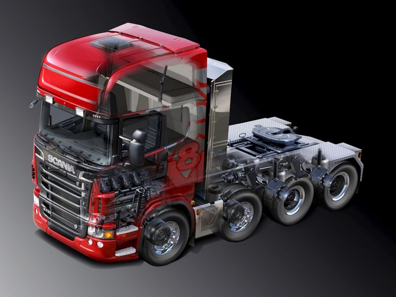Scania r999 Red Pearl заряженный грузовик-кабриолет